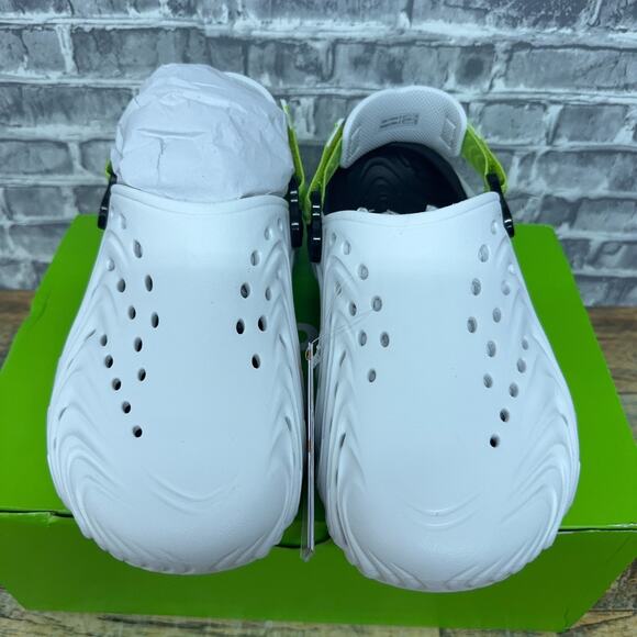 Crocs Echo II Moon Burst Clog White Green Orange Mens Size 10 / Womens 12 New